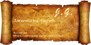 Janovszky Gergő névjegykártya