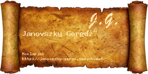Janovszky Gergő névjegykártya