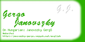gergo janovszky business card